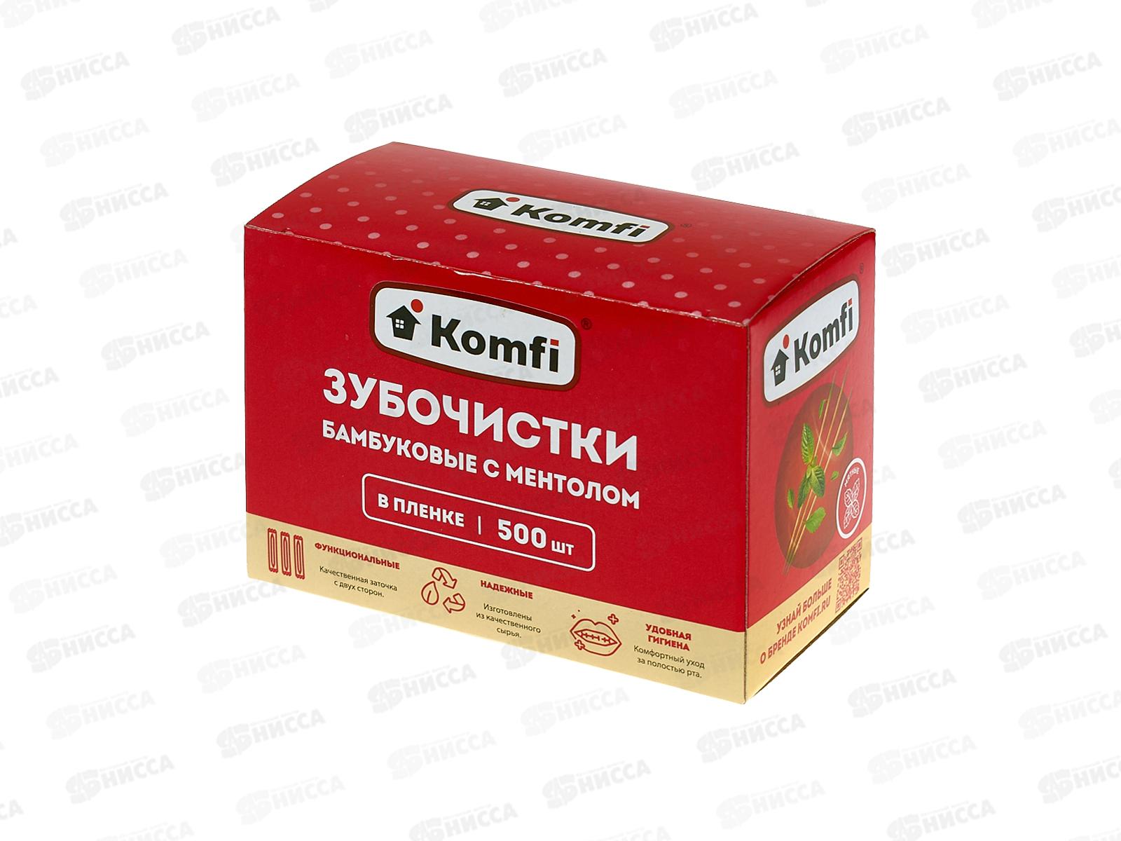 Зубочистки бамбуковые KWN500KPM 500шт Мятные в инд п/п упак в кор *50
