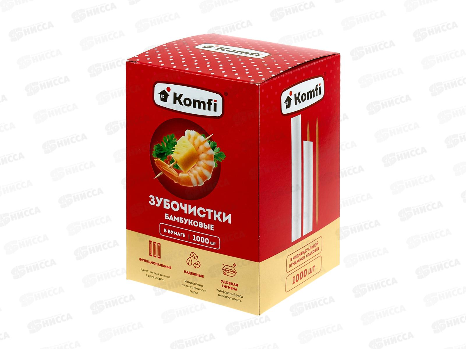 Зубочистки бамбуковые KWN1000KB 1000шт в инд бум упак в коробке *50