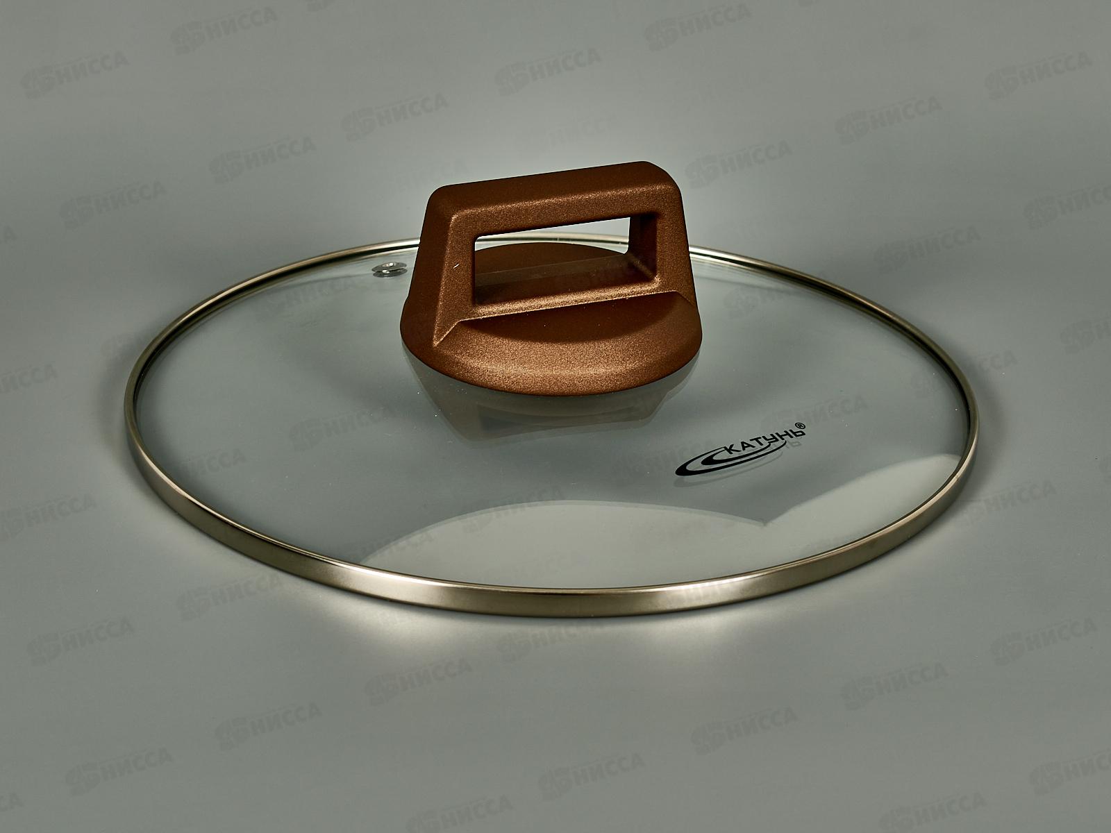 Крышка 22см стекл с мет. ободком и пароотвод КТ-022-РК