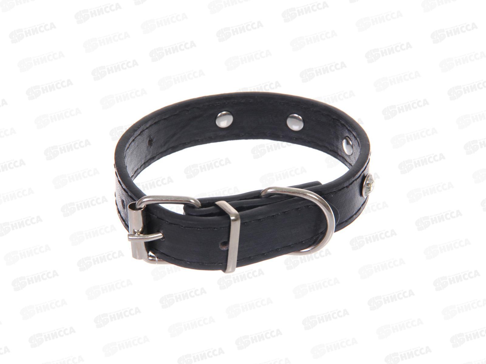 Ошейник для собак и кошек со стразами &quotНа стиле&quot черный, 2см 684-0686