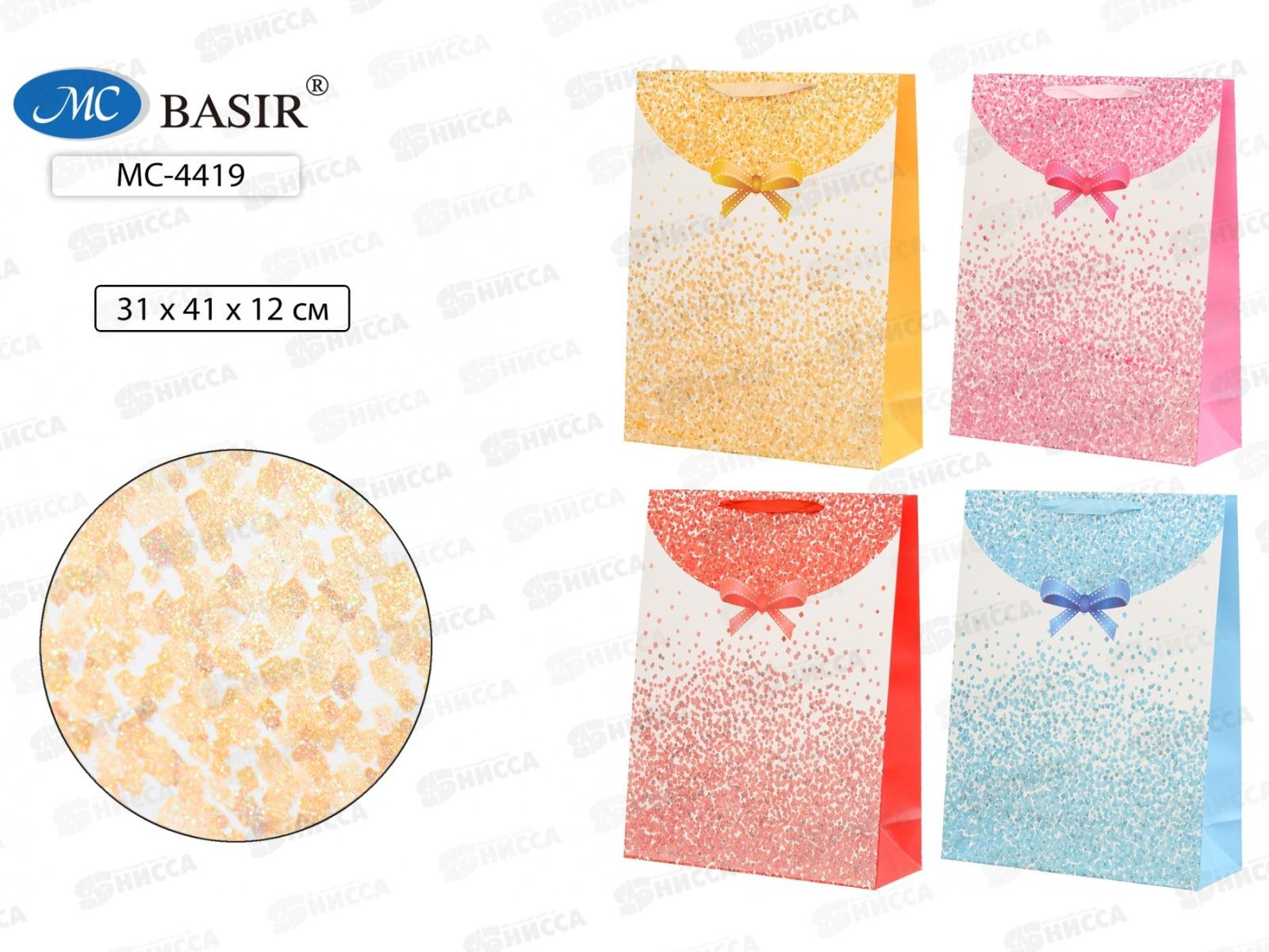 Пакет подароч. бумажный, 31*41*12см, Бантик, асс.МС-4419 *20
