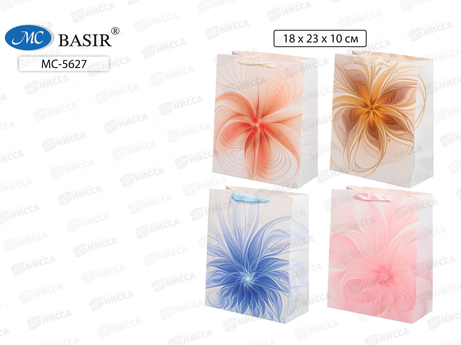 Пакет подароч. бумажный, 18*23*10см, Цветы АБСТРАКЦИЯ,асс. МС-5627 *20