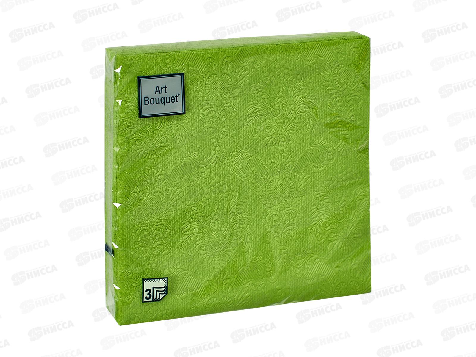 Салфетки 3-х слойные 16 листов 33*33 Art Bouquet Барокко Светло-зеленые, 57241*12