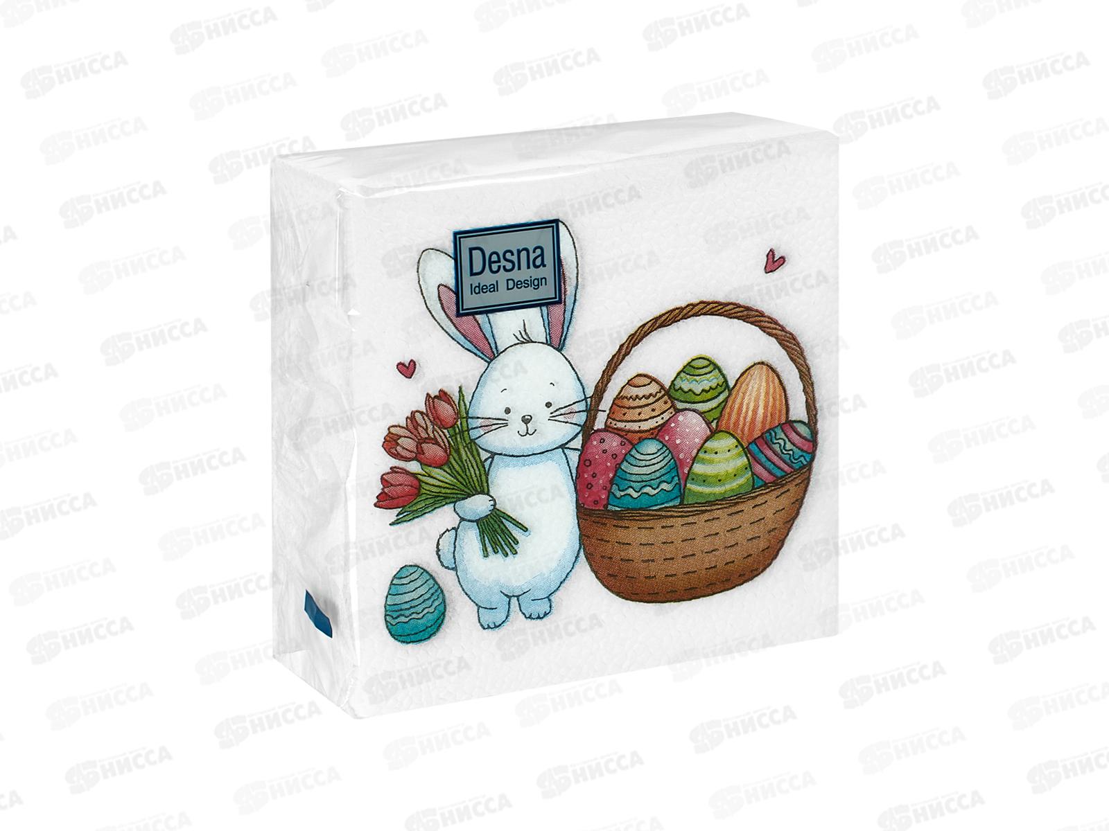 Салфетки 1сл 40л 24*24 Desna Design Кролик с корзинкой, 25521*32