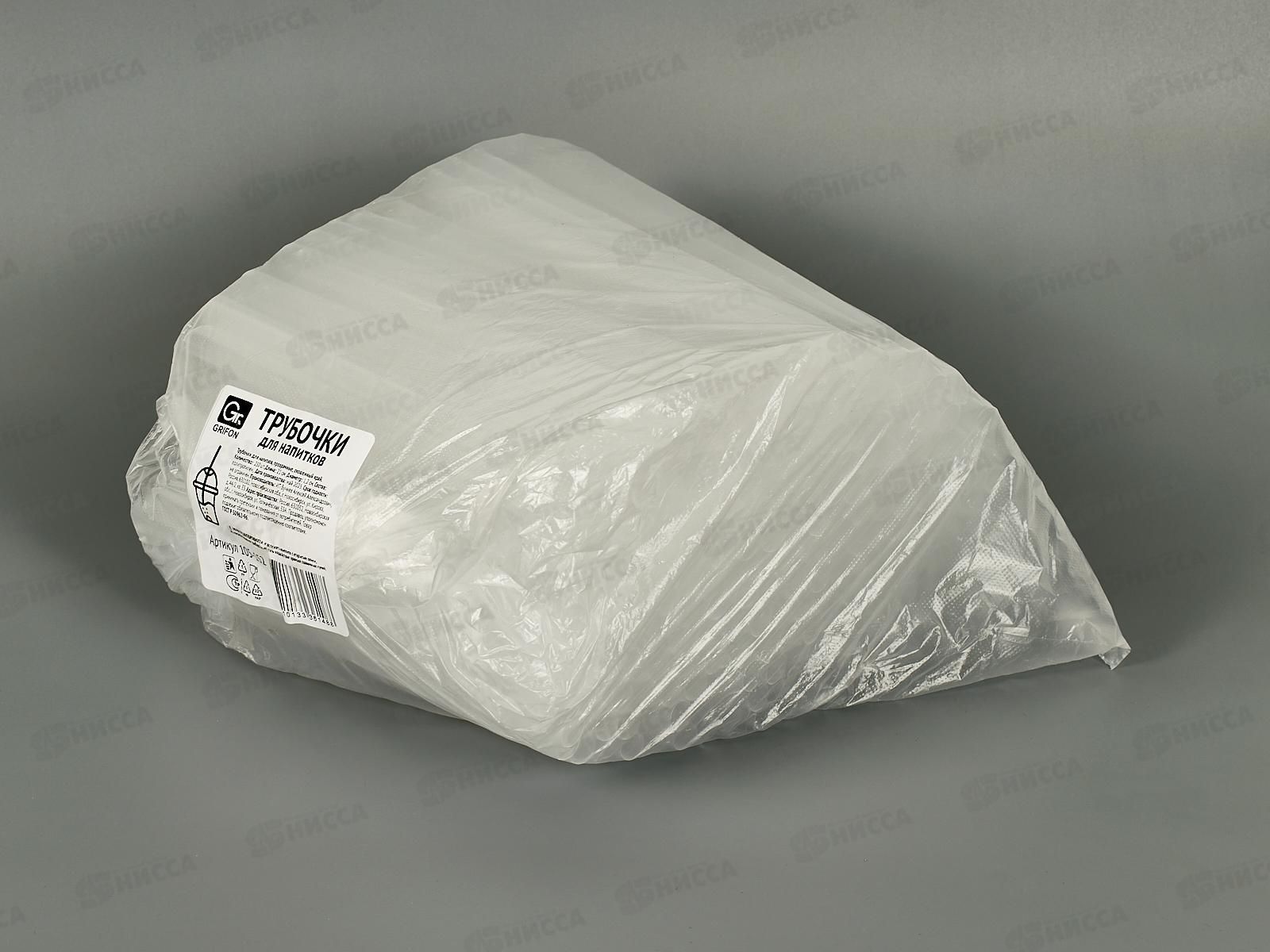 Трубочки Grifon для напитков 250шт 21см прозрачные в упак  *60 105-152