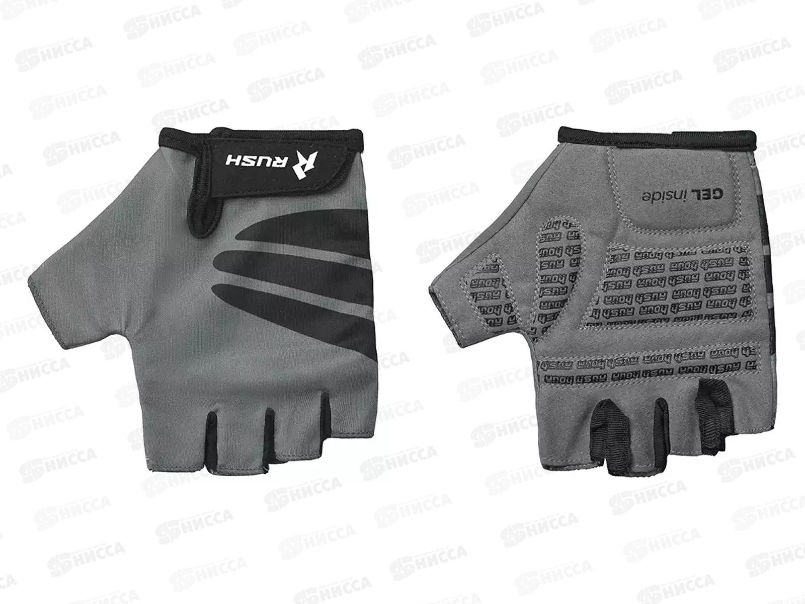 Велоперчатки RUSH HOUR STANDART GEL р.М серый, 01-3020, 385174  гб