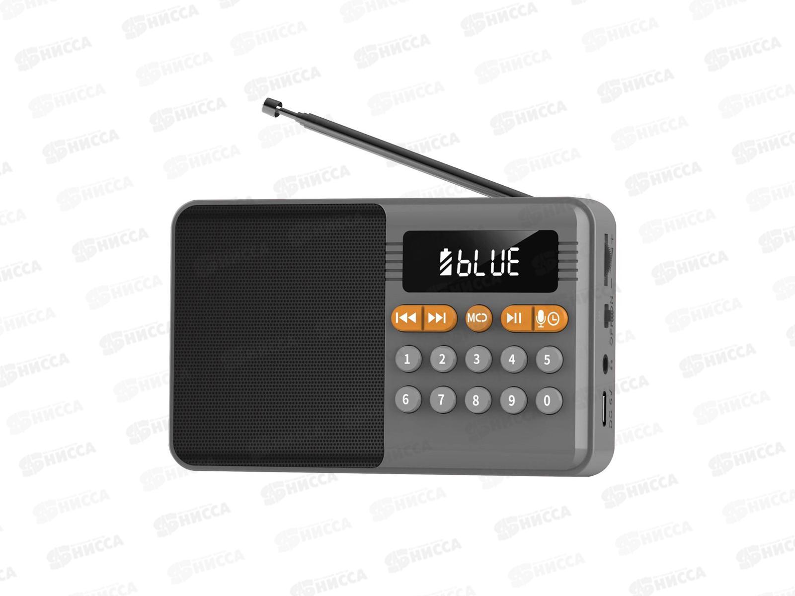 Радиоприемник Perfeo цифровой ТУРИСТ FM 87.5-108МГц, MP3, питание USB или 18650, серый, PF_D0576