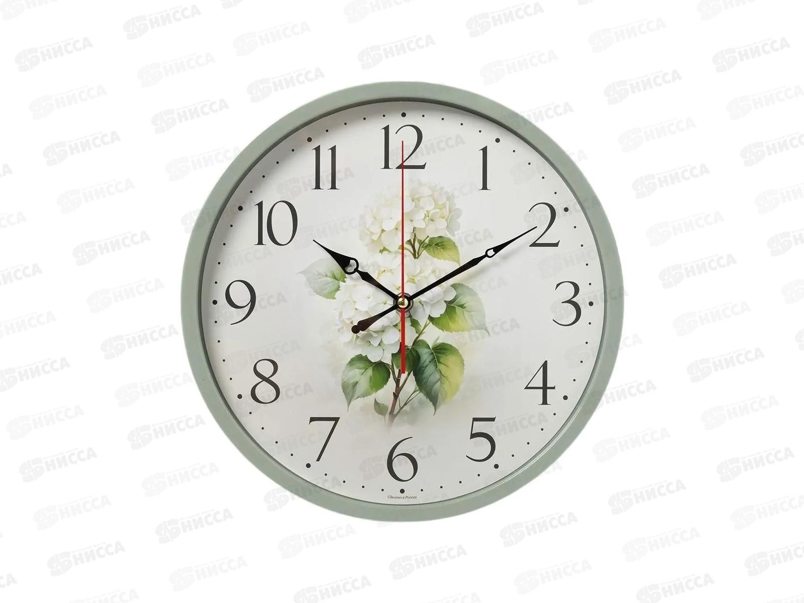 Часы настенные &quot21 Век&quot 3027-047 Гортензия, оливковый  корпус