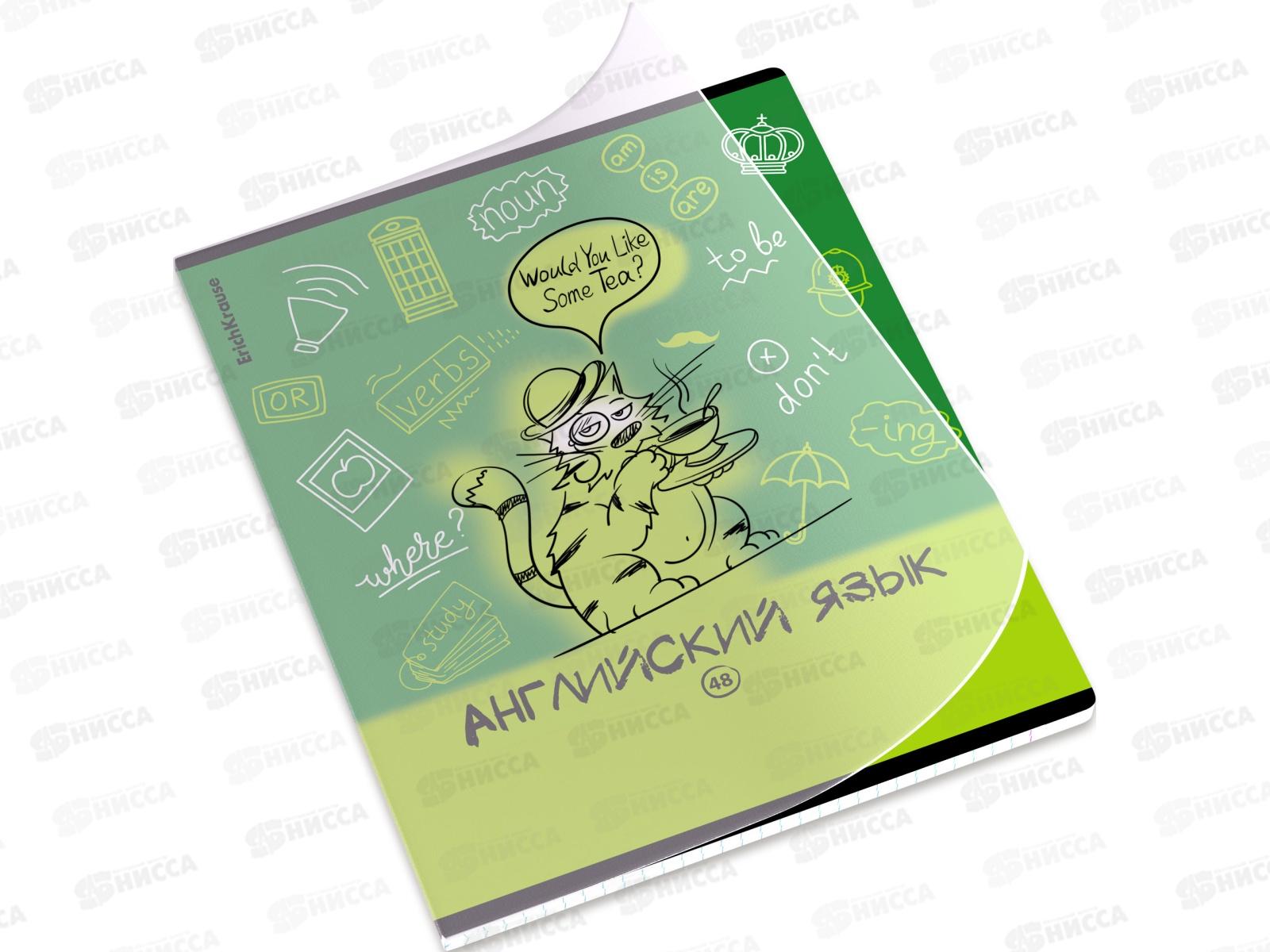 Тетрадь 48л кл. ПОЛИ Котоформулы Англ.язык, пласт.обл. 59535 *5/100