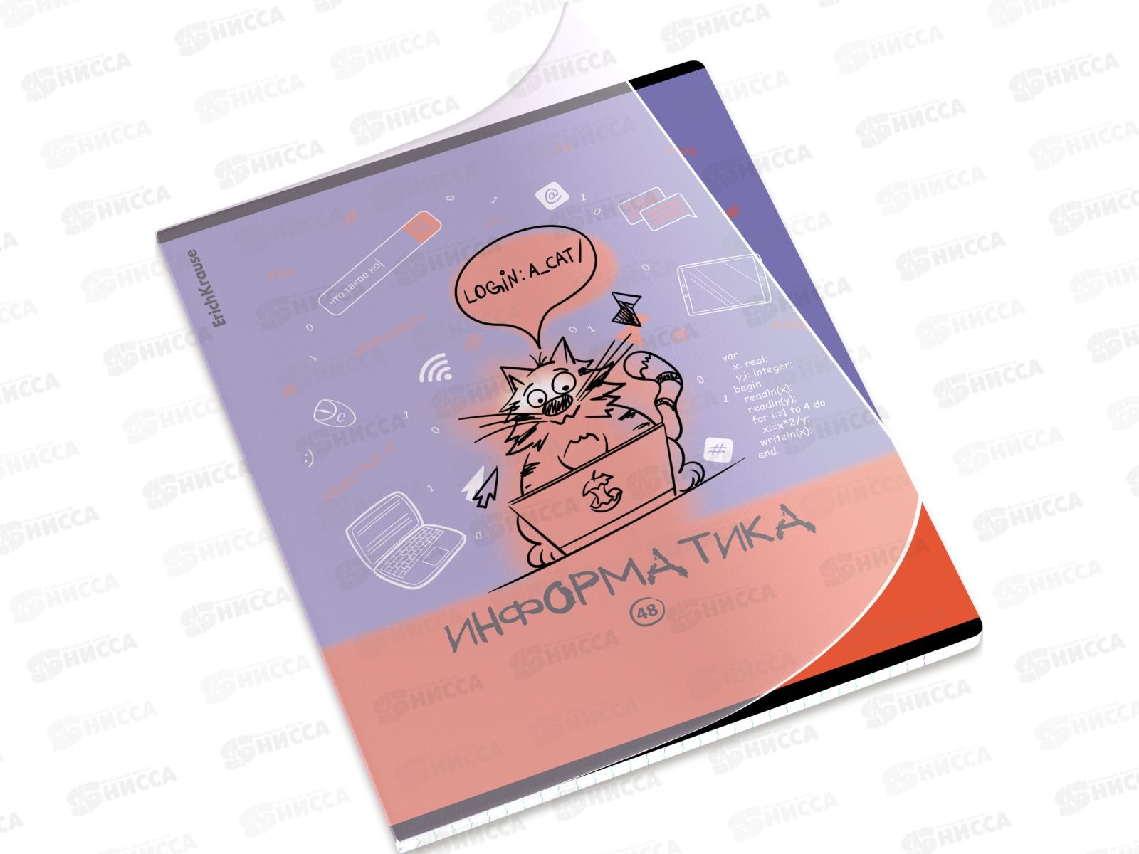 Тетрадь 48л кл. ПОЛИ Котоформулы Информатика, пласт.обл. 59536 *5/100