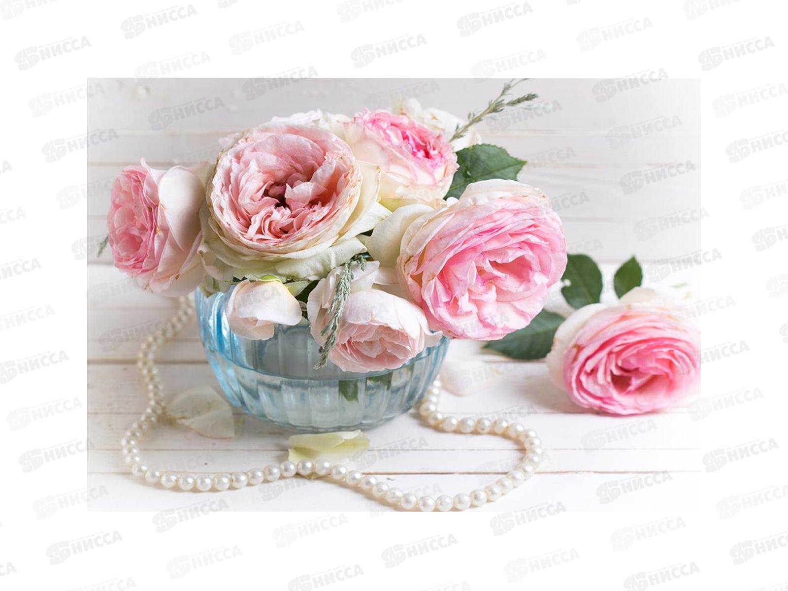 Алмаз. мозаика (класс.) 30х40см Жемчуг и ваза с пионами НД-0415 с подр