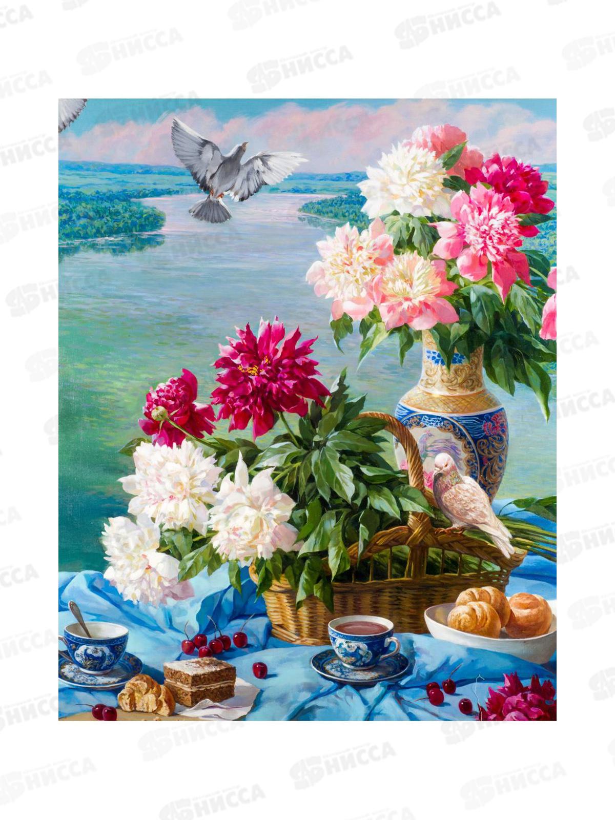 Алмаз. мозаика (класс.) 30х40см Пикник у реки, НД-8587 с подр.