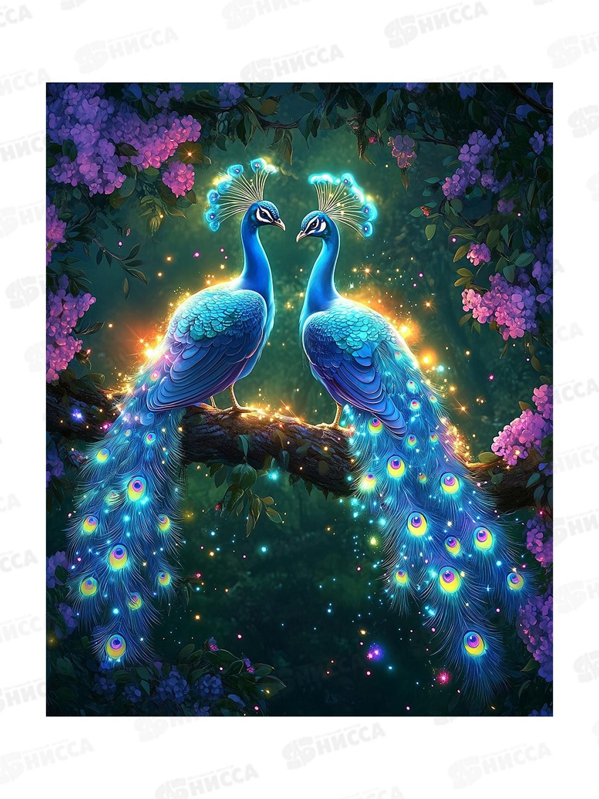 Алмаз. мозаика (блест.) 40х50см Волшебный павлин, НД-1412 с подр.