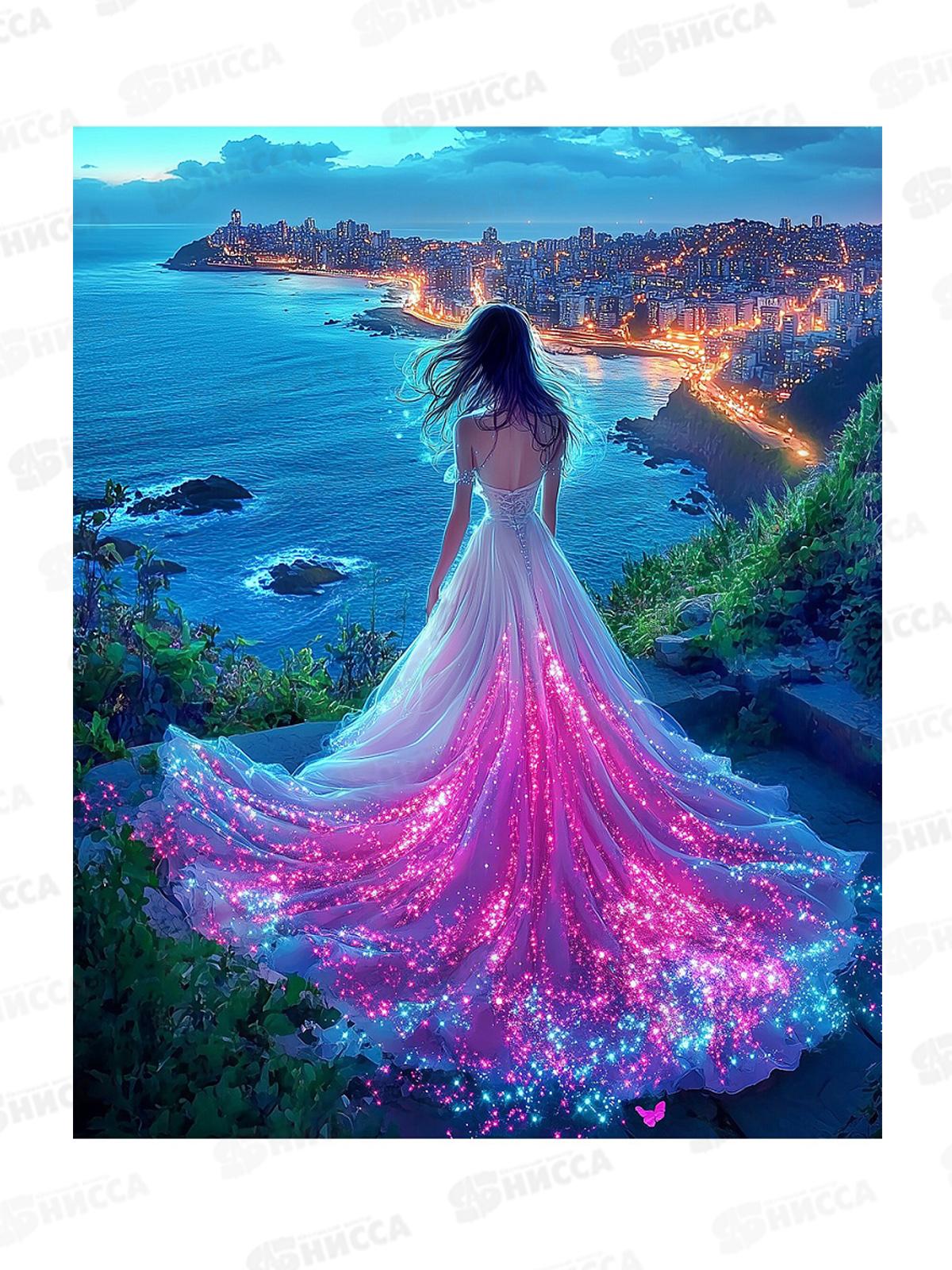 Алмаз. мозаика (блест.) 40х50см Мерцающее платье, НД-1408 с подр.