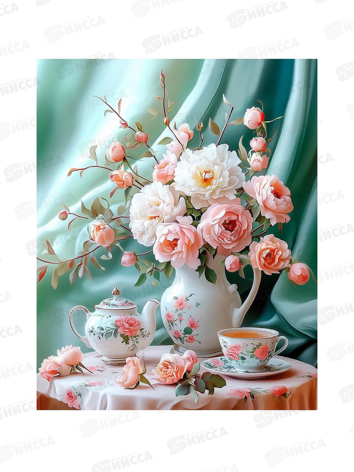 Алмаз. мозаика (класс.) 40х50см Чайная гармония, НД-1292 с подр.
