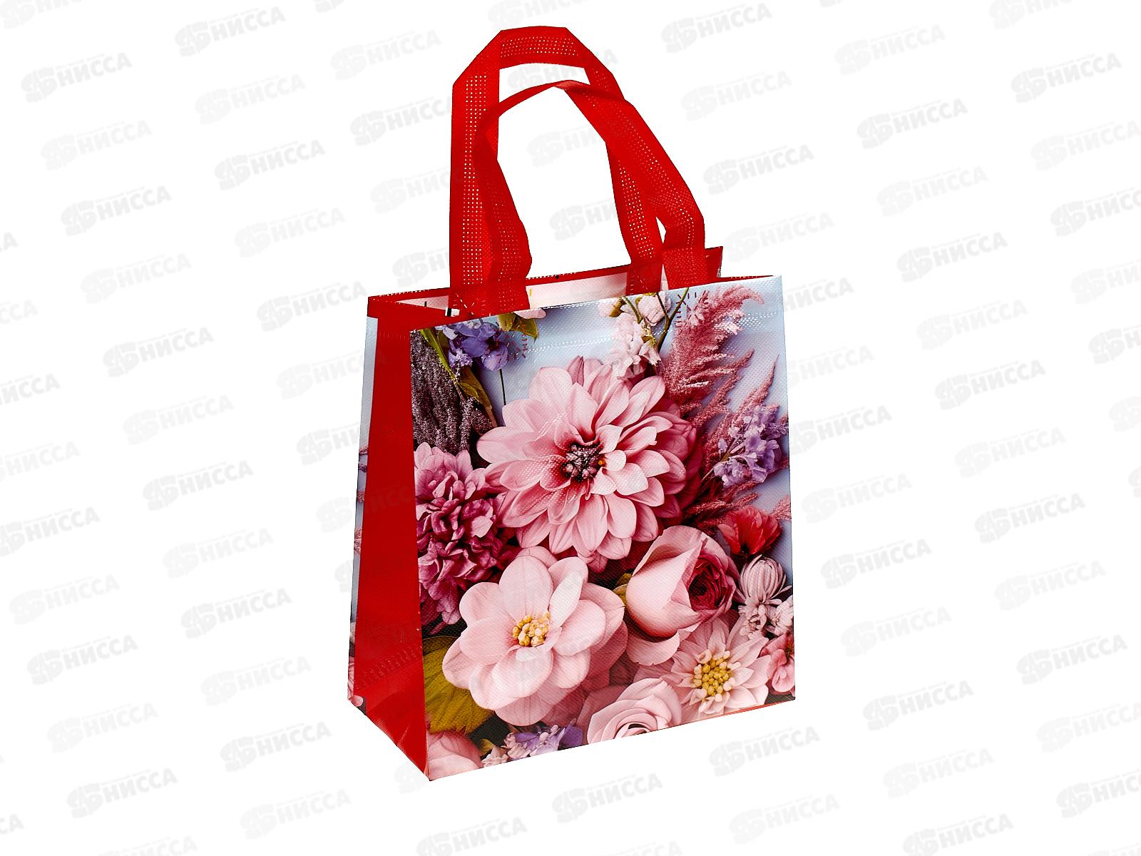 Пакет подар. неткан. материал Mazari Цветы 22*23*11см М-8270 *12