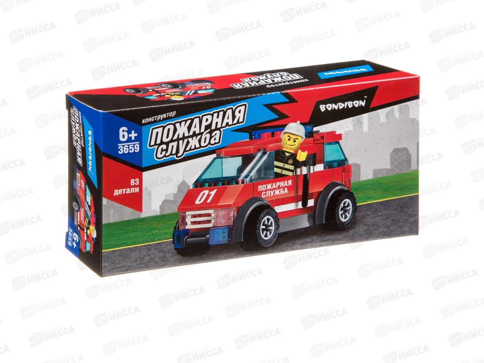 Конструктор Bondibon Пожарная служба, Машина 83дет ВВ3659