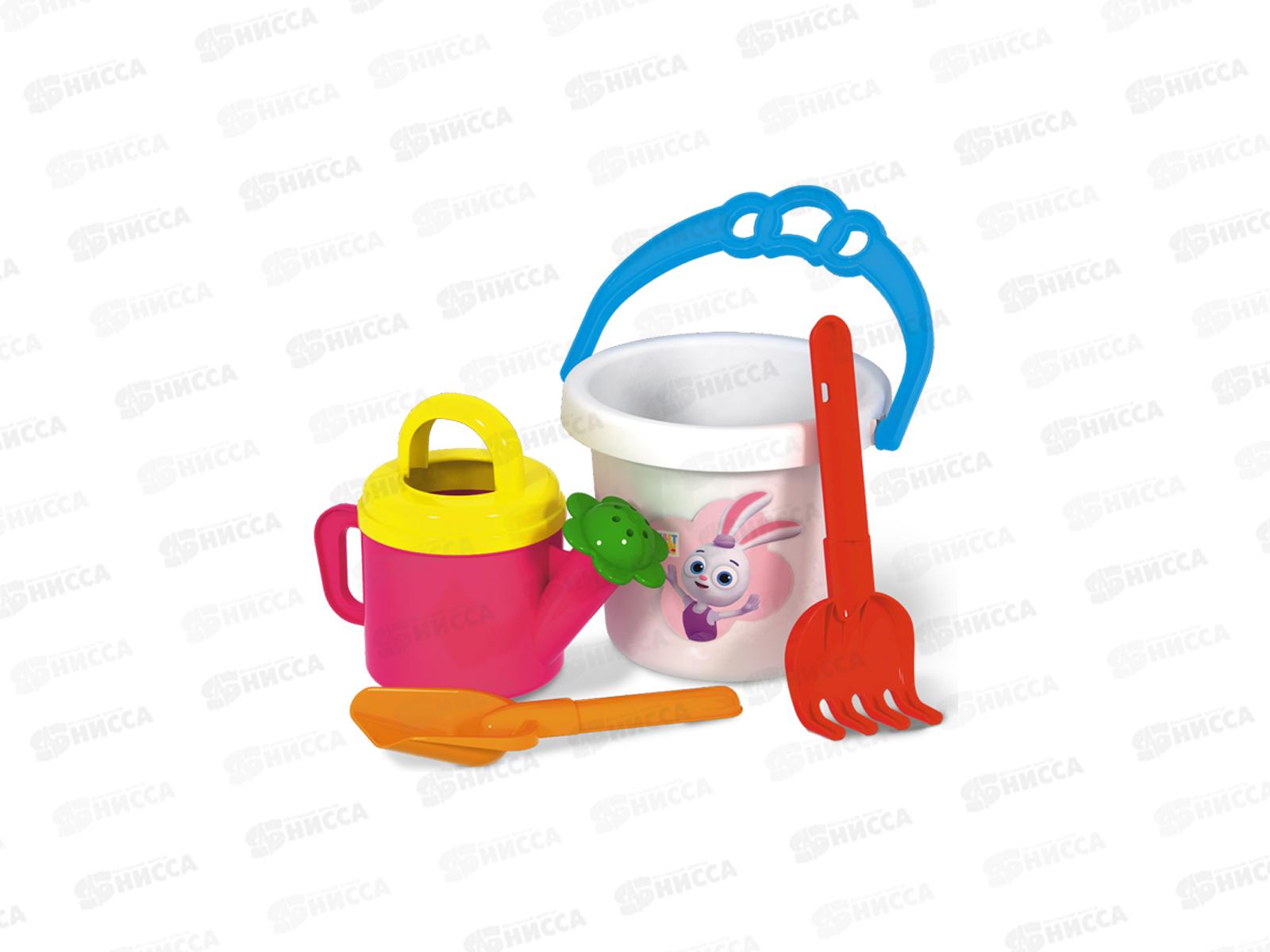 Набор песочный &quotЦветняшки&quot 01880 (ведро, совок, грабли, лейка)