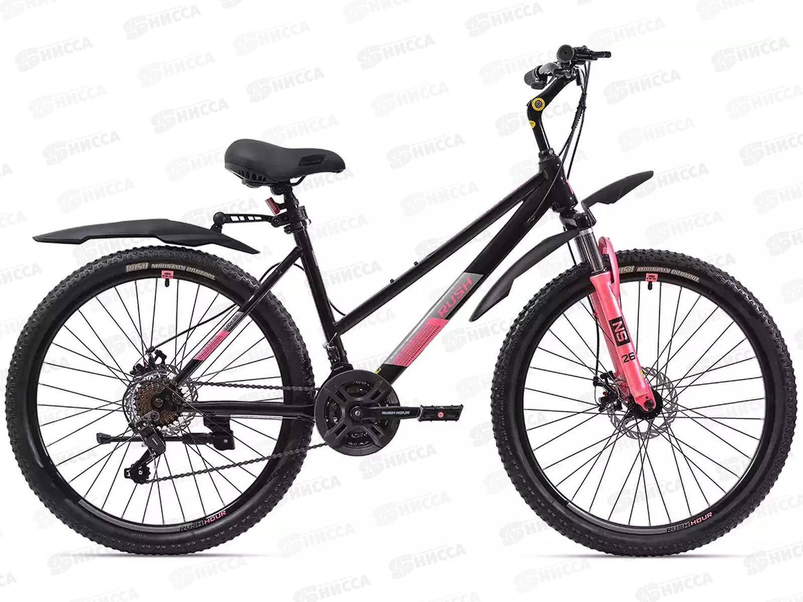 Велосипед 26&quot 21ск RUSH LADY 500 DISC ST черный рама 15&quot, 388097