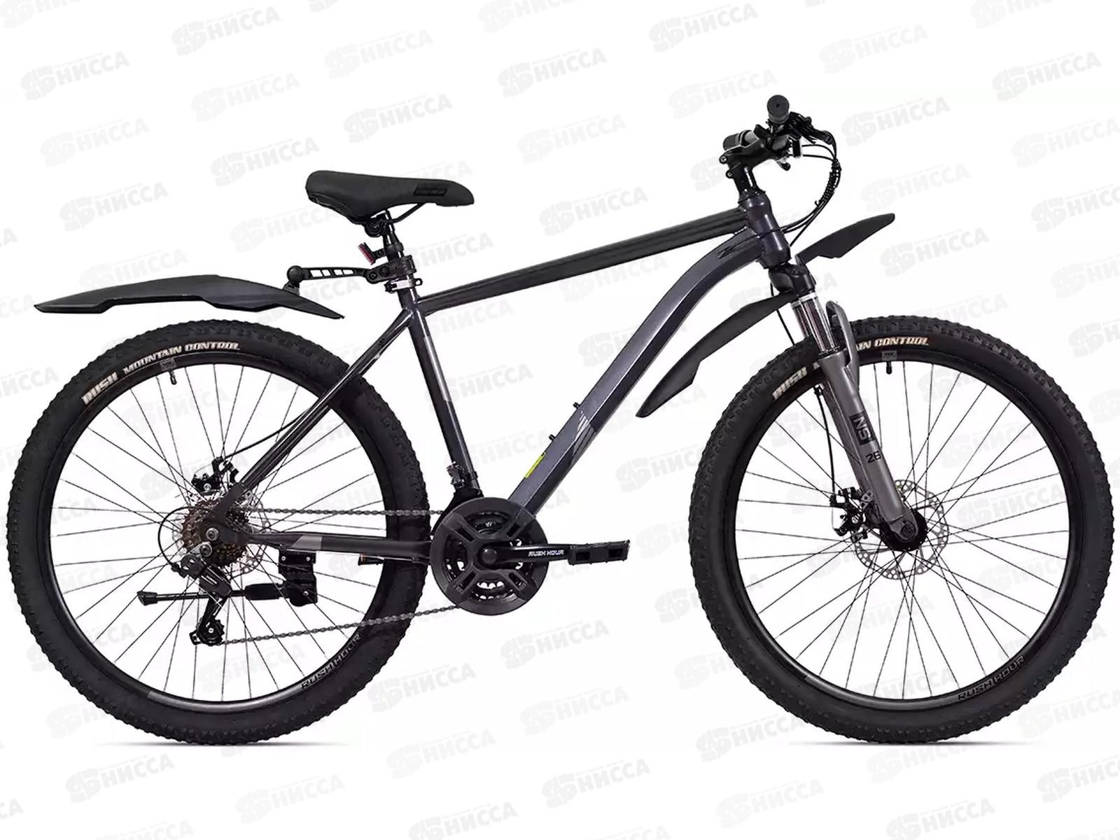 Велосипед 26&quot 21ск RUSH NX 615 DISC ST графит рама 18&quot, 406505