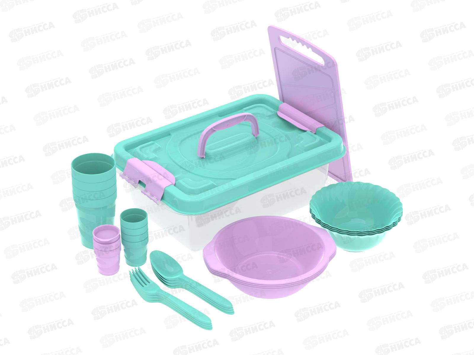 Набор посуды для пикника №15 &quotВ дорогу - 2&quot (4 персоны, 28пр.) АП 774