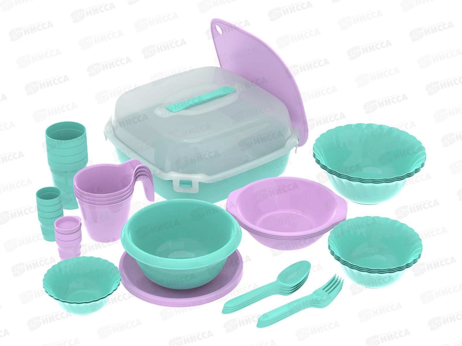 Набор посуды для пикника №22 &quotЗагородный&quot (4 персоны, 43пр.) АП 781