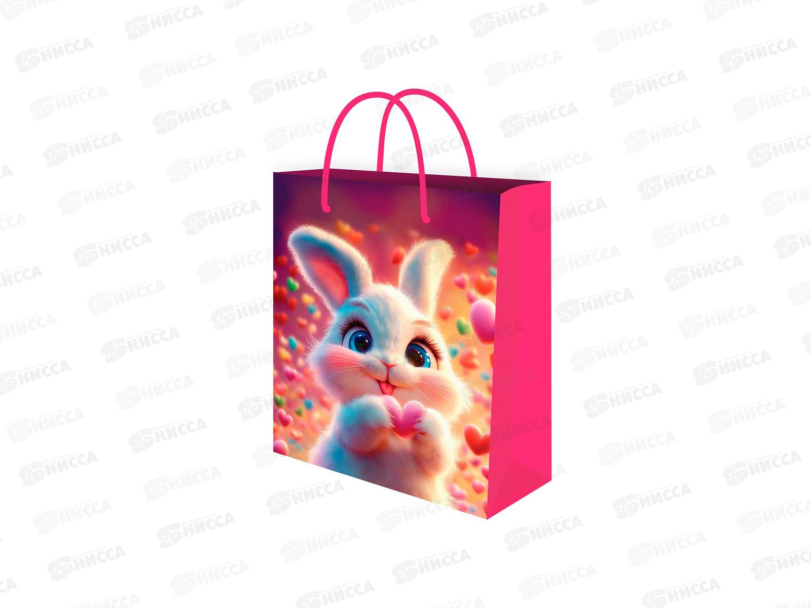 Пакет подарочный MI 11,5х14,5х6см Зайка с сердечком, ППК-7880*12