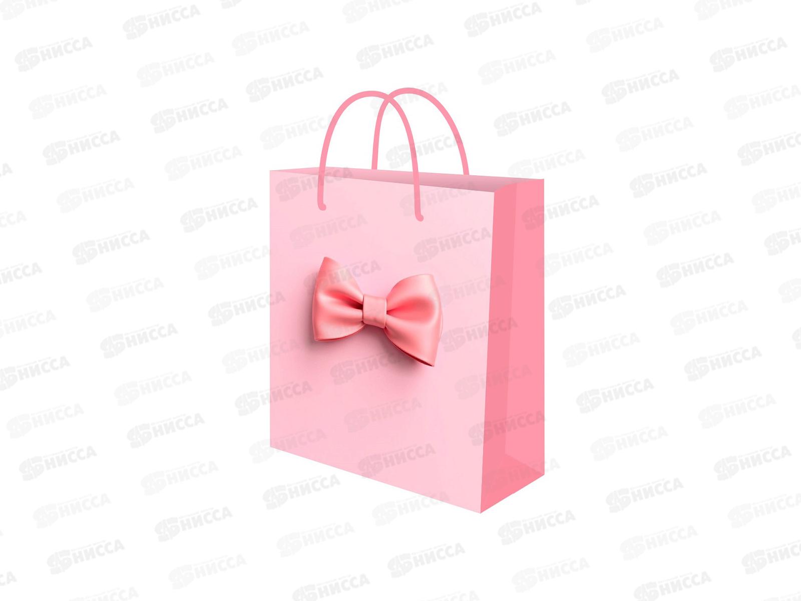 Пакет подарочный MI 11,5х14,5х6см Розовый бант, ППК-7876 *12
