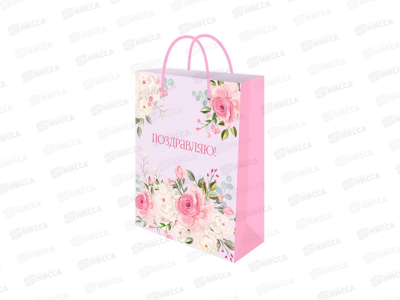 Пакет подарочный MI 22х31х10см Нежный букет, ППК-7932  *12