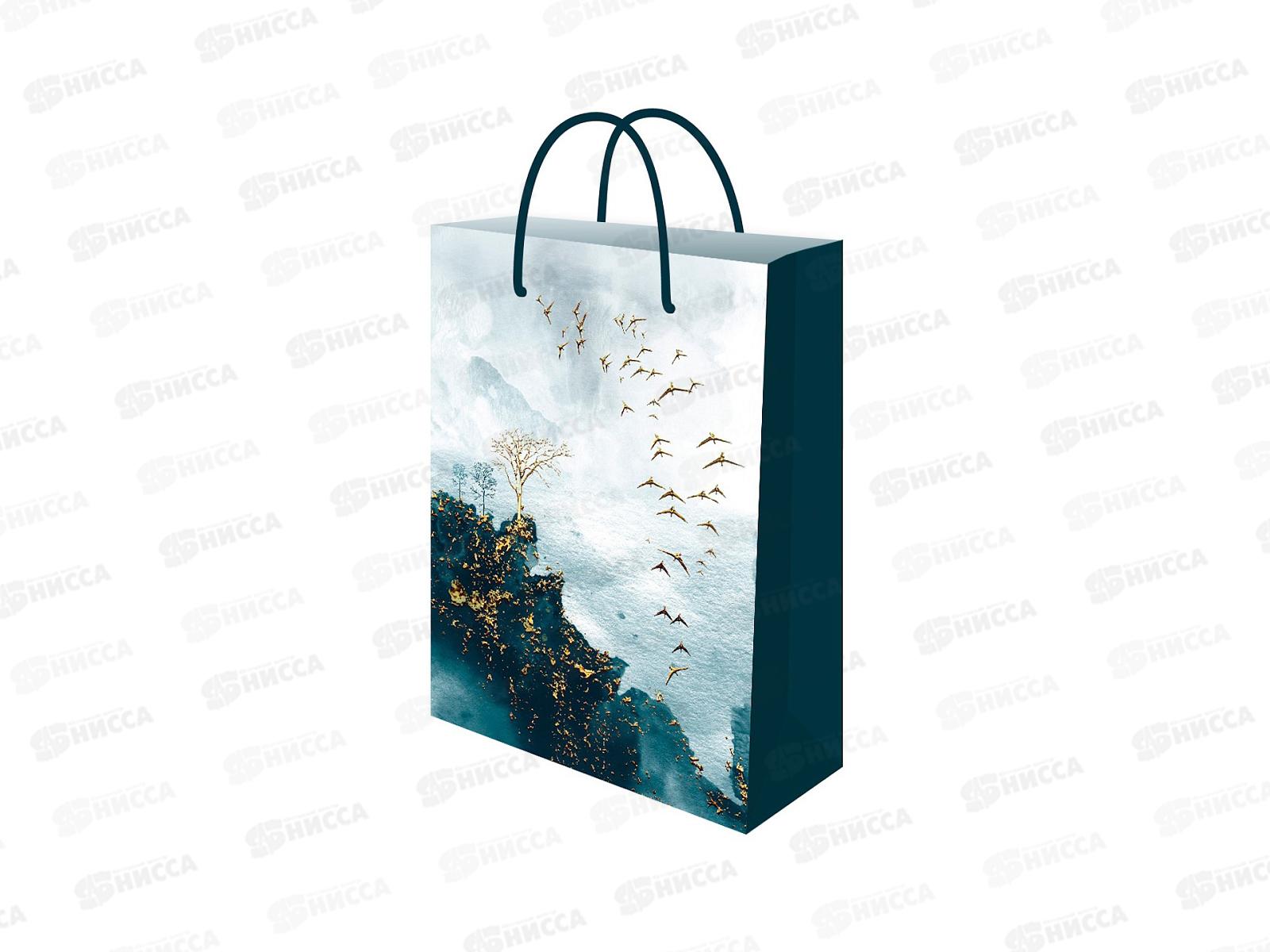 Пакет подарочный MI 22х31х10см Птицы над склоном, ППК-7893  *12