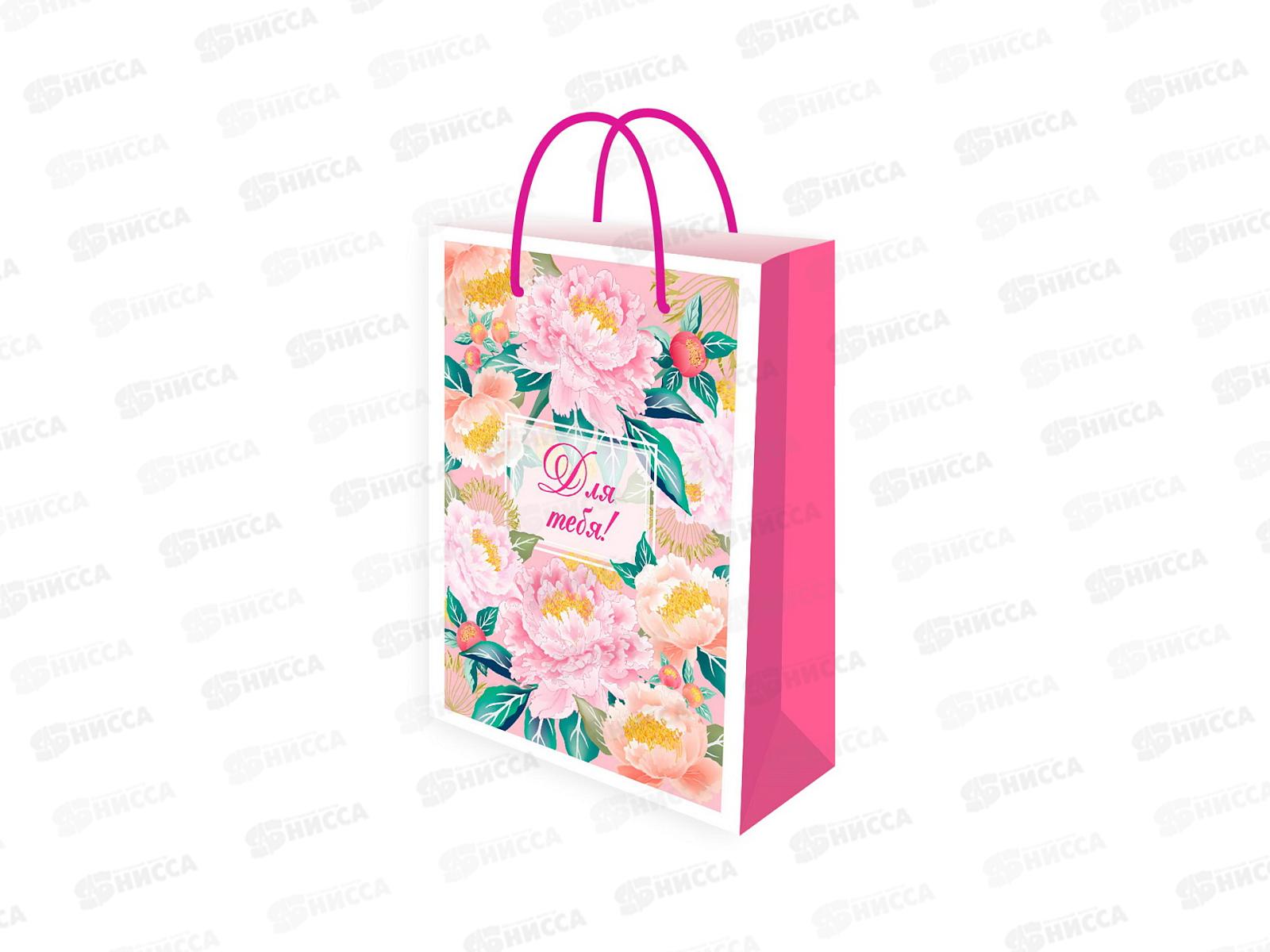 Пакет подарочный MI 22х31х10см Яркие пионы, ППК-7933  *12
