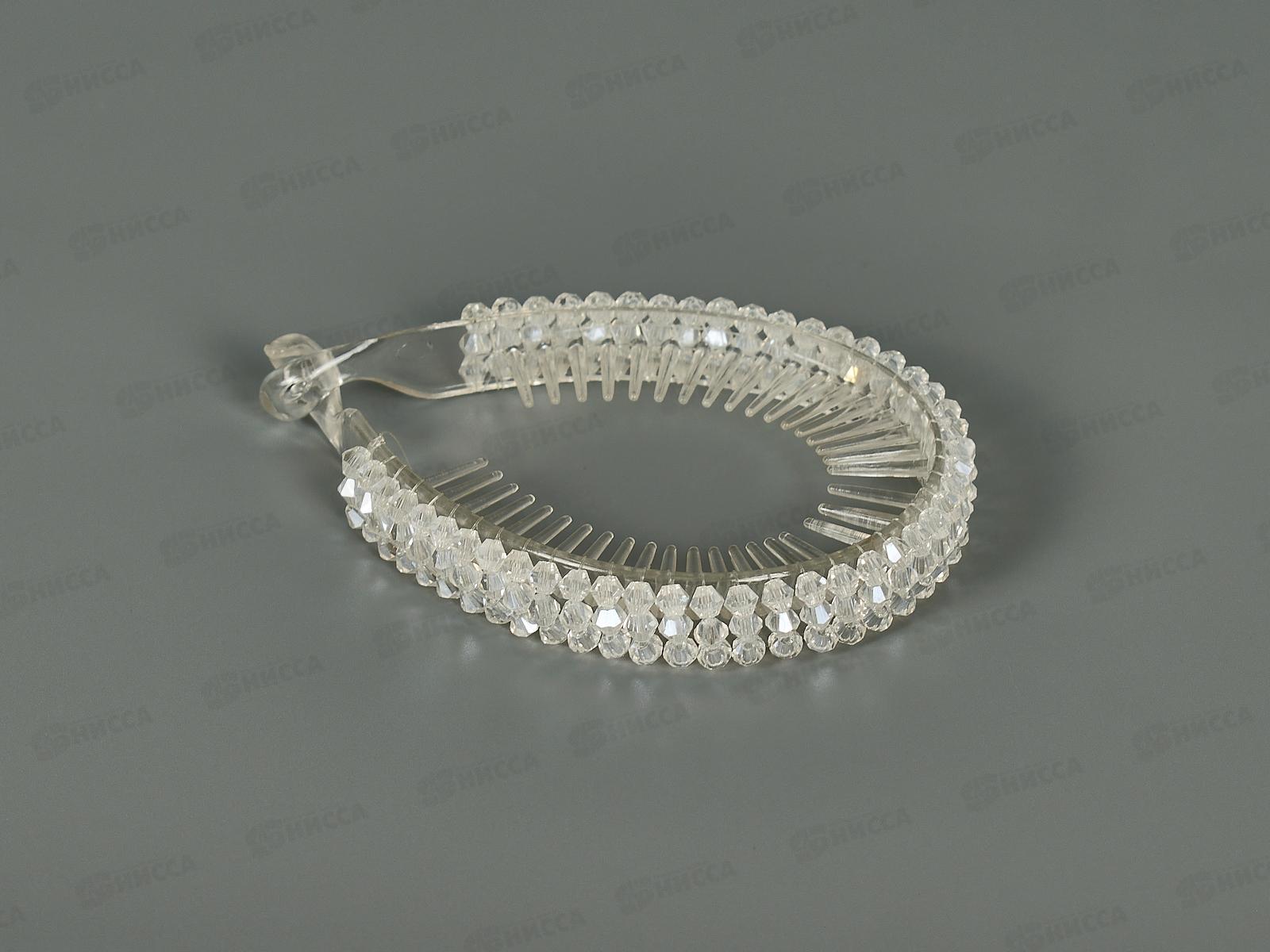 Заколка  д/в &quotБанан&quot круглая прозрачная со стразами №1113