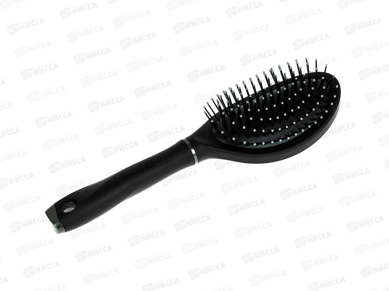 Расческа GT Массажная с ручкой 25,6см овал черный пластик *48