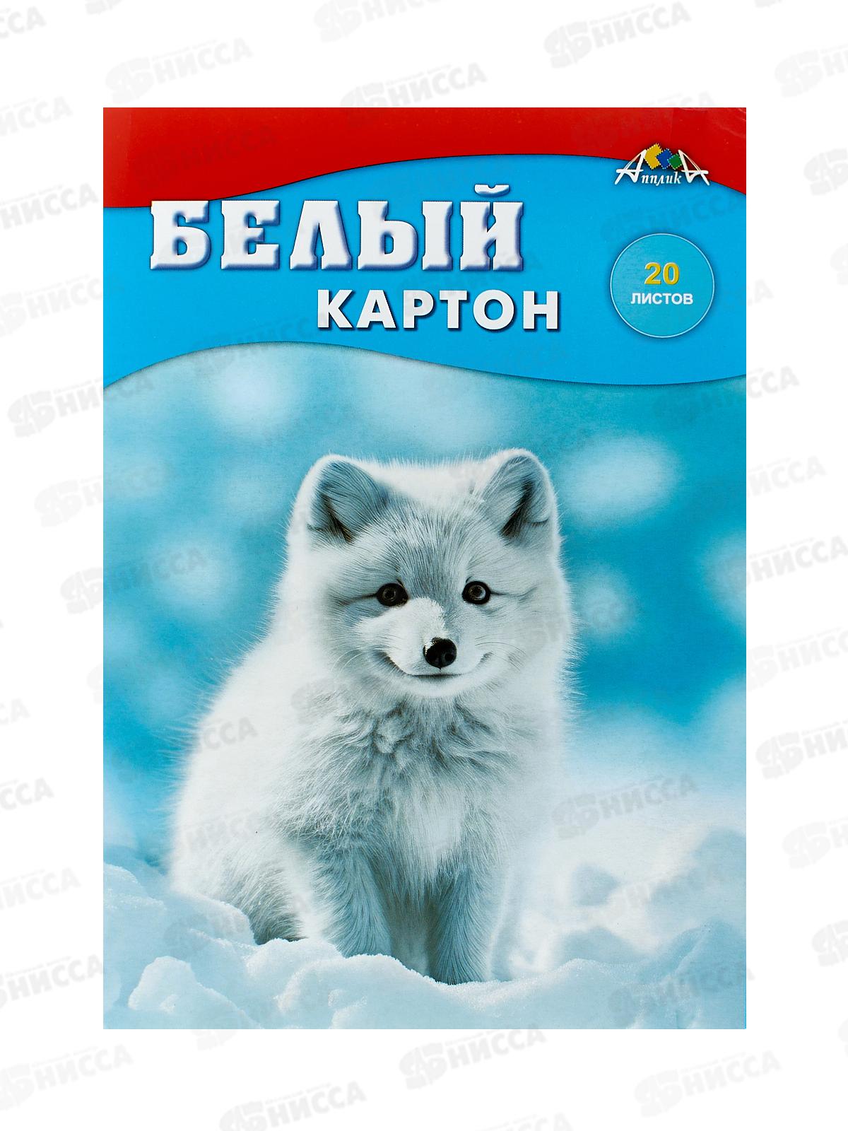 Картон Белый А4 Апплика 20л, Белый пушистик С2621-10 *70