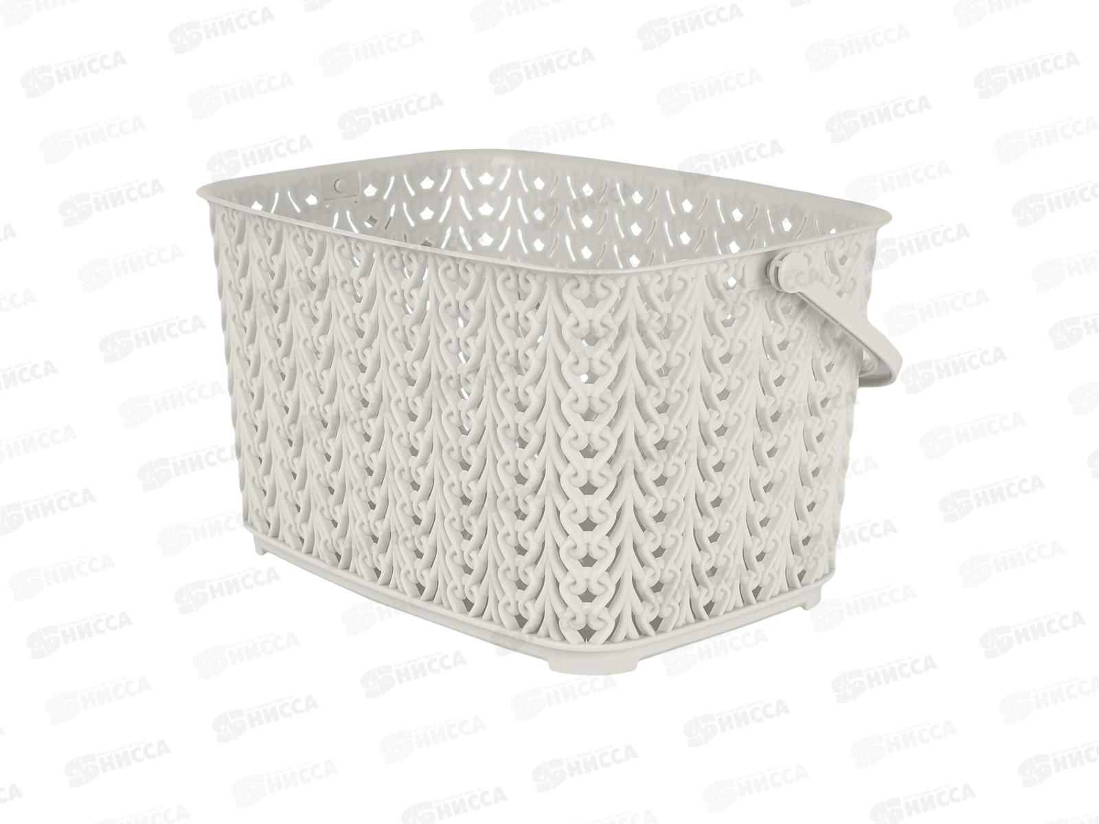 Корзина 3л &quotМеланж&quot универсальная с ручкой молочный туман РТ408610048 *10