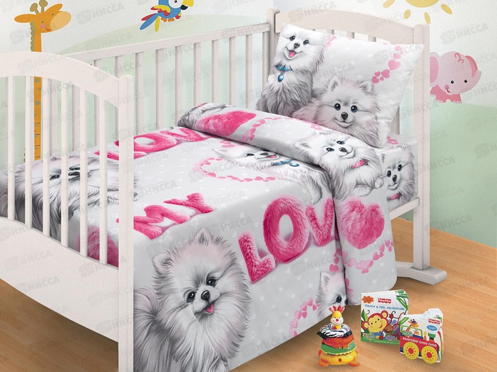 КПБ детский бязь Шпицы 150*100