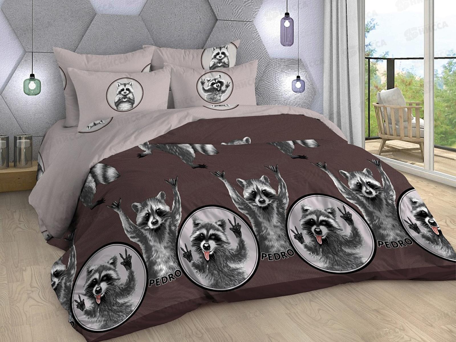 КПБ 1,5сп Поплин Еноты