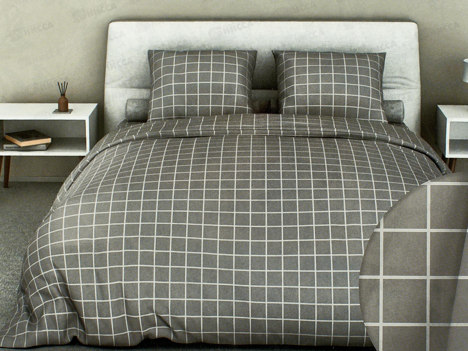 КПБ 2,0сп бязь с европростыней №200 Таттерсол Серо-бежевый