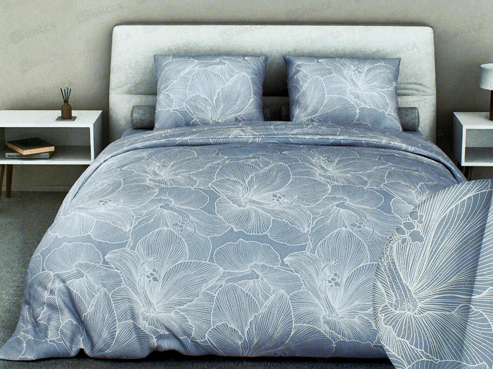 КПБ 2,0сп бязь с европростыней №324 Вернисаж Светло-серый