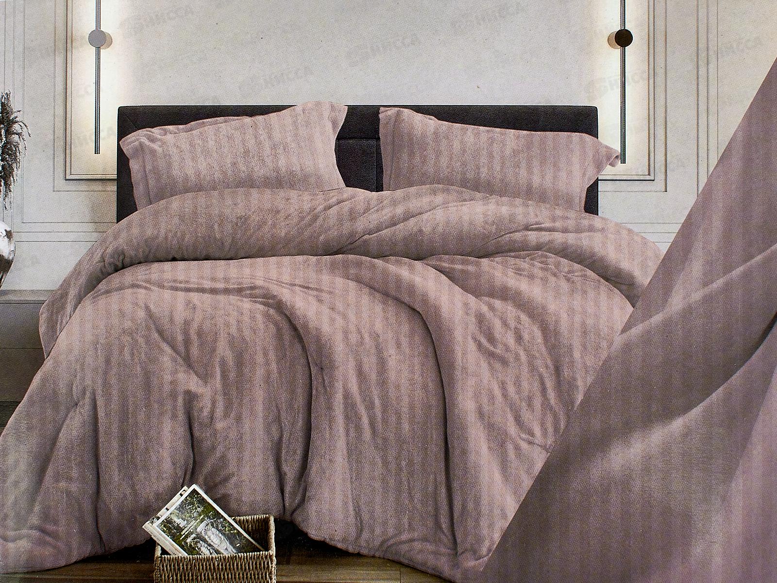 КПБ 2,0сп бязь с европростыней №334 Страйп Пудровый