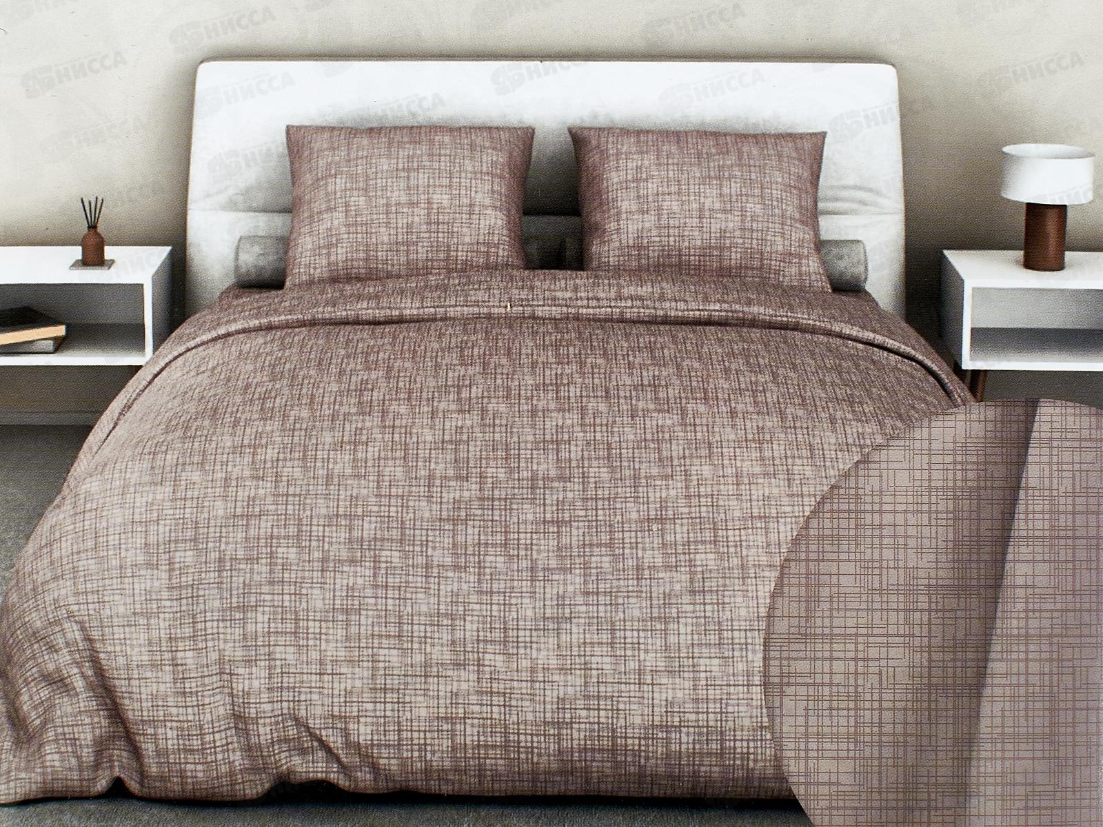 КПБ 2,0сп бязь с европростыней №343 Контур Бежевый