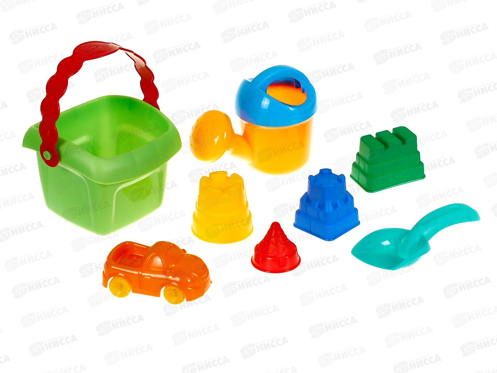 Набор песочный №136, 431862 (ведерко, совочек, 4 формочки, лейка)