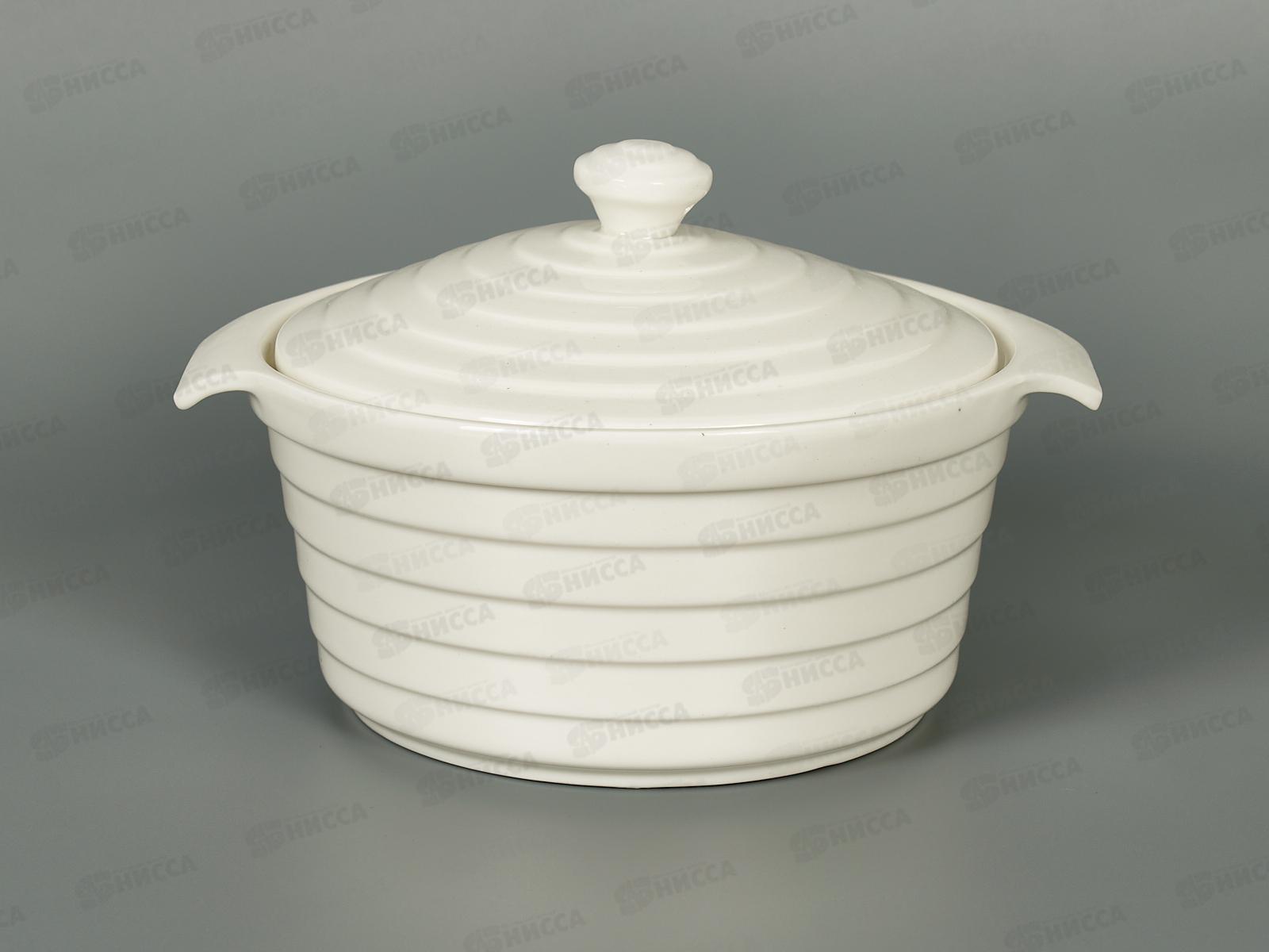 Кастрюля жаропрочная керамика 750мл 19*16*7,5см белая 90102 *16