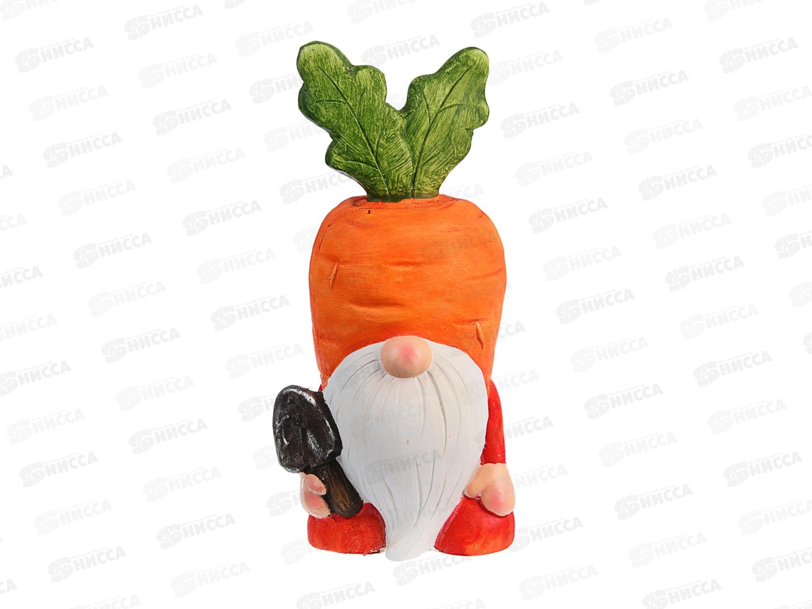 Фигура садовая &quotМорковный гном&quot 19*17*40см магнезия, 162-302   г