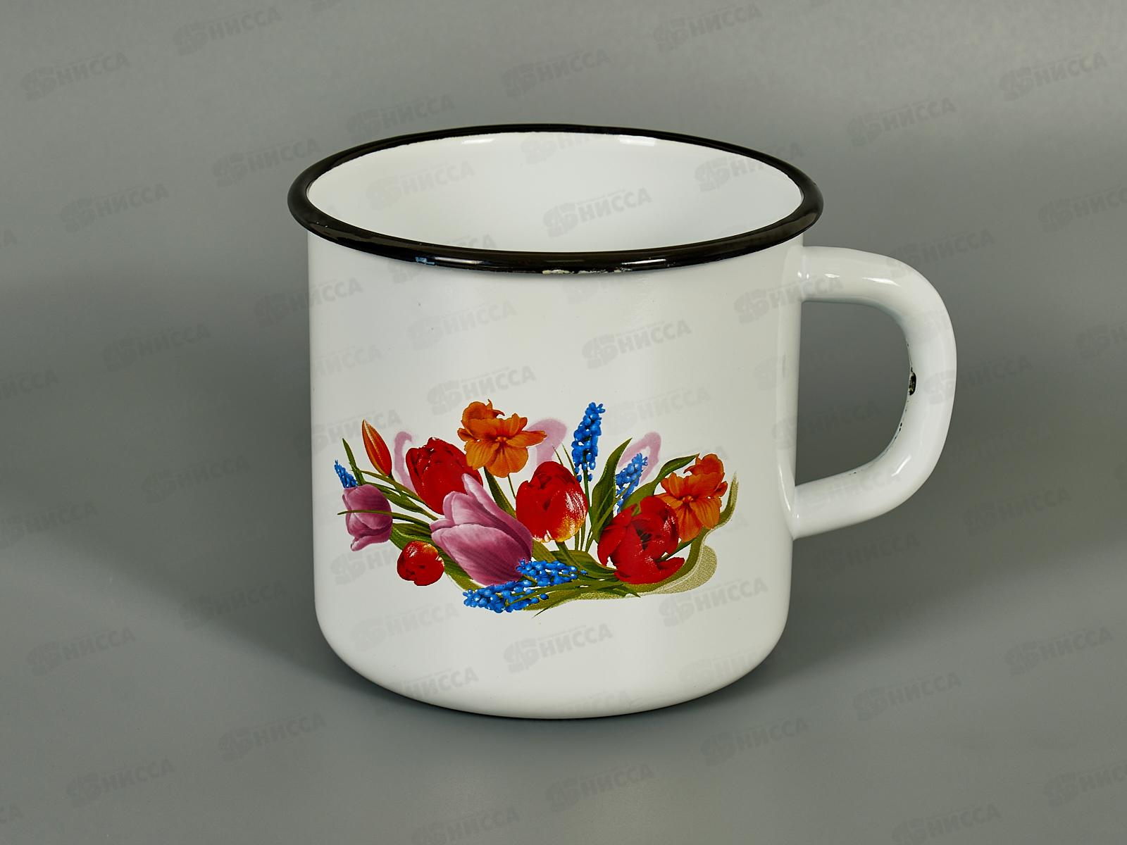 Кружка 1,0л Тюльпан Май белая С0107*119