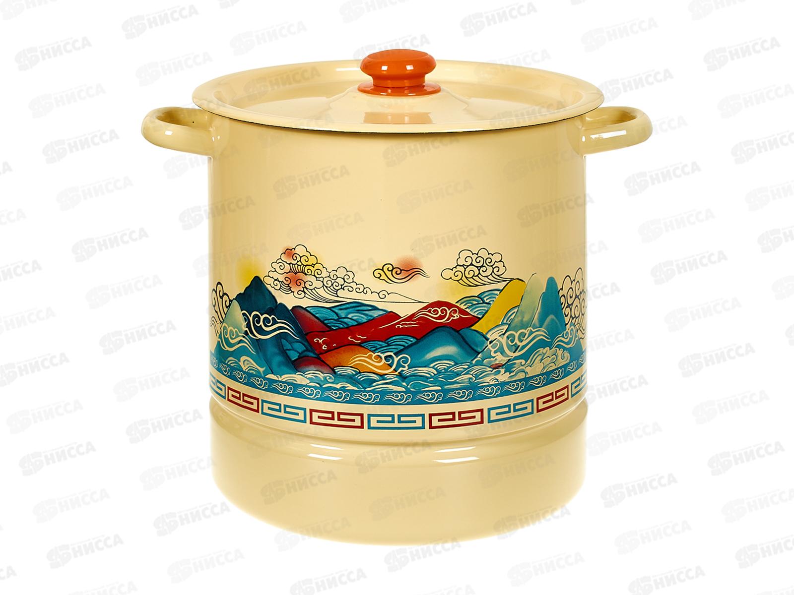 Мантоварка 12л палевая (4 вставки) Горы с пл.кнопк С1724.3П*108  *2