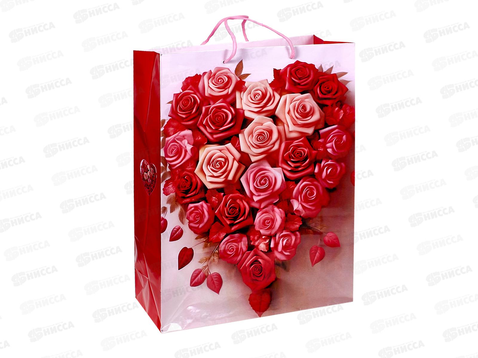 Пакет бумажный 32*44 Сердца Р10738-19 *12