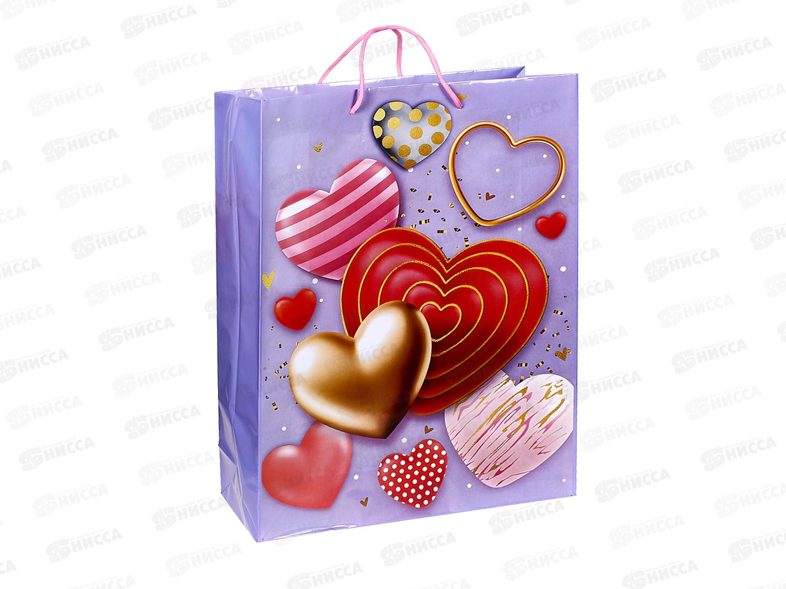 Пакет бумажный 32*44 Сердца Р10738-20 *12