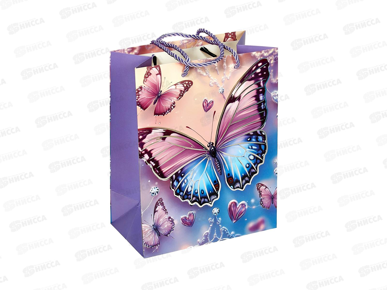 Пакет бумажный люкс 18*23 Бабочки 9103S *12