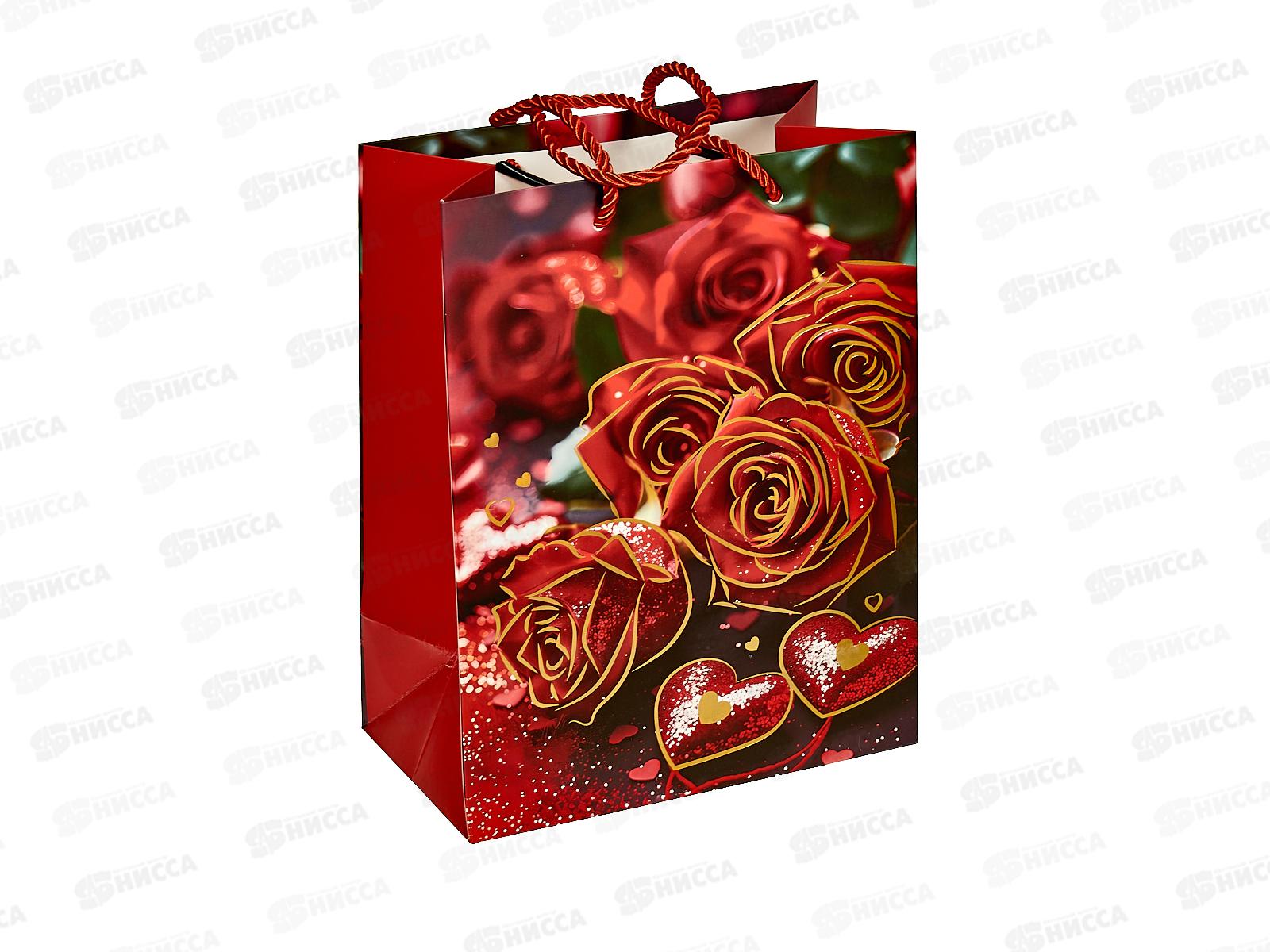 Пакет бумажный люкс 18*23 Розы 9106S *12